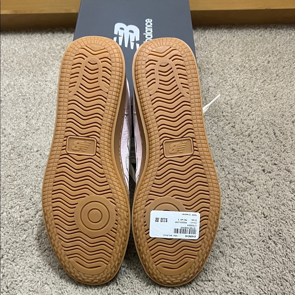 New Balance T500 Court Light Pink and White Sneakers - Picture 5 of 8